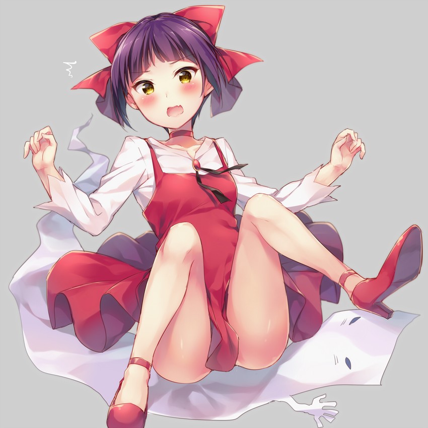 nekomusume and ittan momen (gegege no kitarou) drawn by hazuki_(sutasuta)