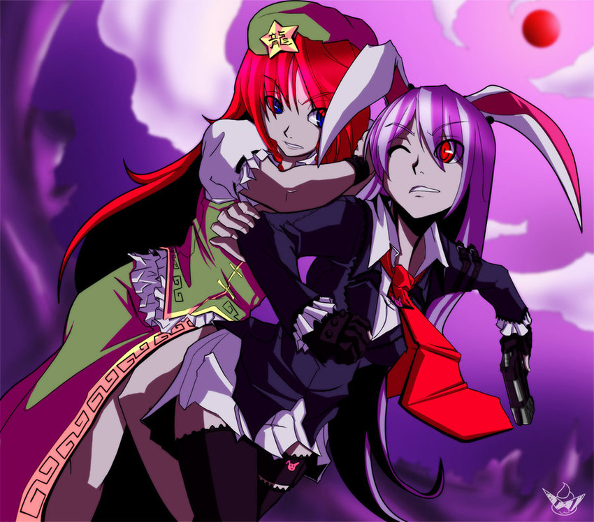 reisen udongein inaba and hong meiling (touhou) drawn by chuunioniika