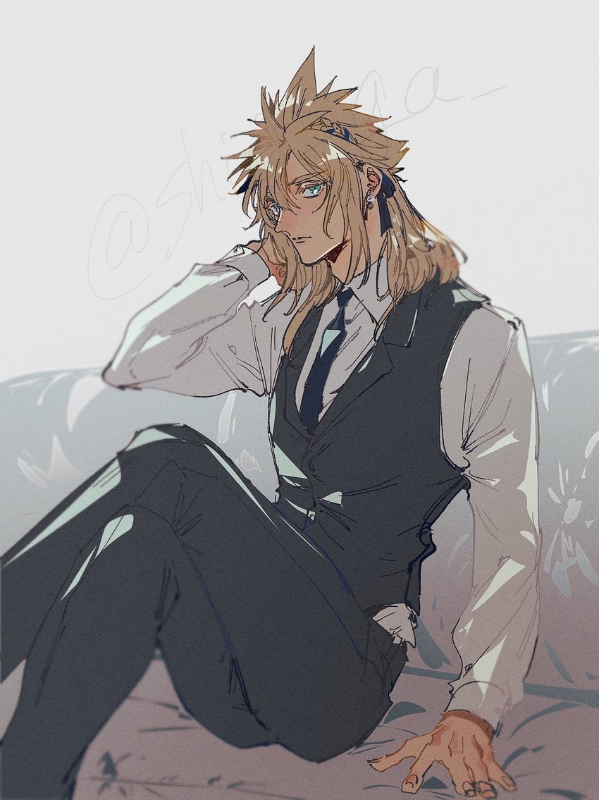cloud strife (final fantasy and 1 more) drawn by shio_ga