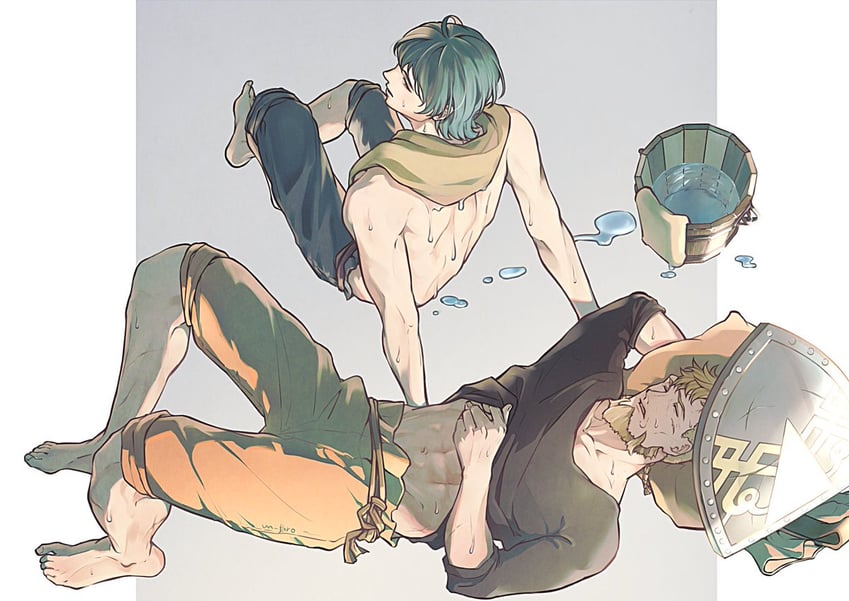 male byleth and jeralt reus eisner (fire emblem and 1 more) drawn by un_faro