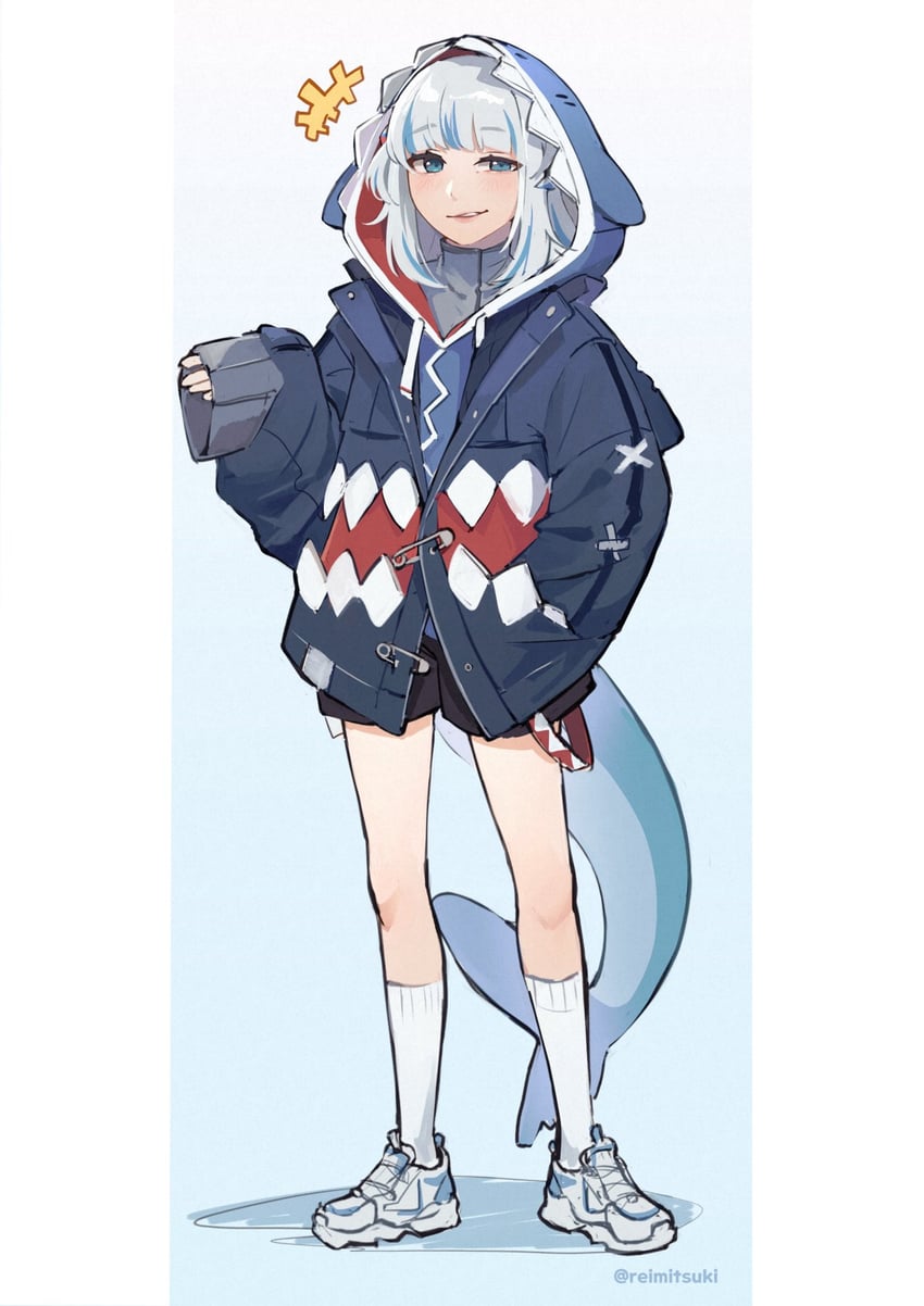 gawr gura (hololive and 1 more) drawn by reimitsuki