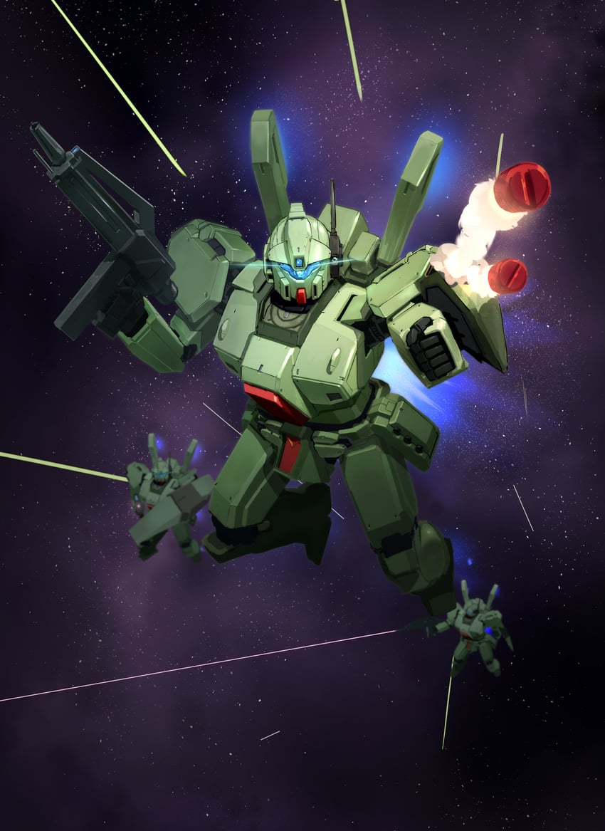 jegan and jegan d type (gundam and 1 more) drawn by user_dkwk7783