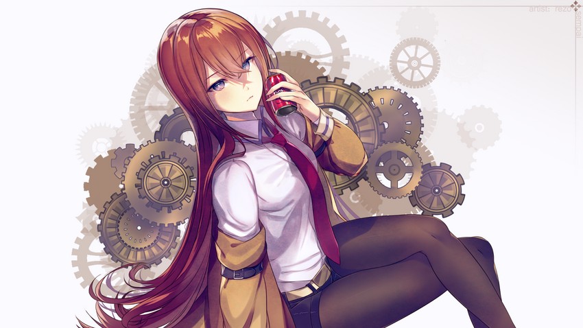 makise kurisu (science adventure and 1 more) drawn by by_mirin