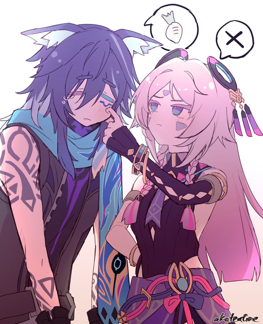 citlali and ororon (genshin impact) drawn by aka_(akateatime)
