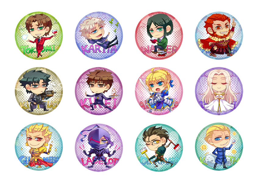 artoria pendragon, saber, gilgamesh, kotomine kirei, iskandar, and 8 more (fate and 1 more) drawn by fantasyxing