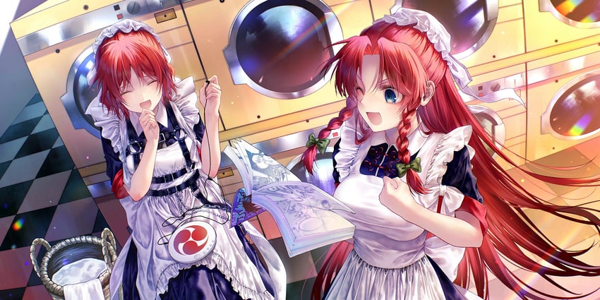 hong meiling and horikawa raiko (touhou and 1 more) drawn by senju_yosiyuki