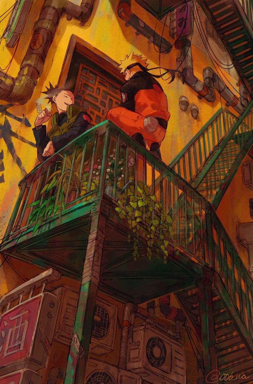 uzumaki naruto and nara shikamaru (naruto and 1 more) drawn by 006_wa