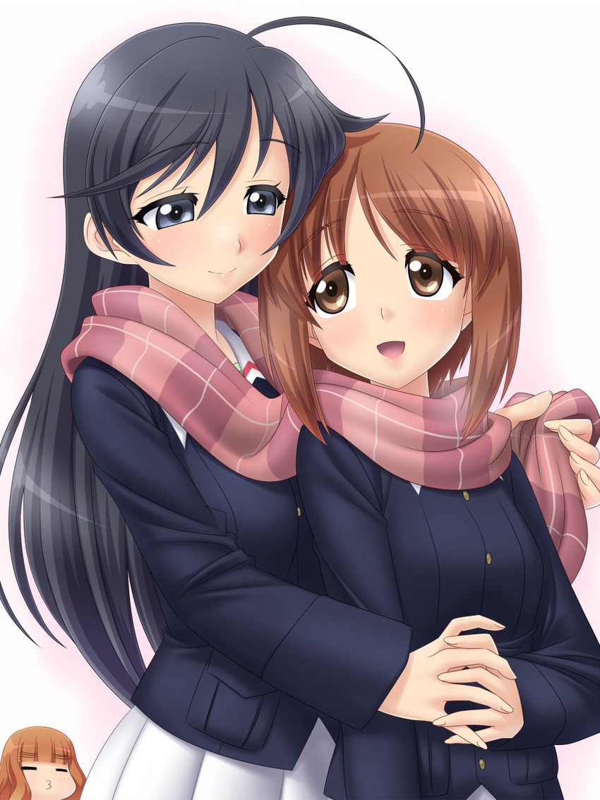 nishizumi miho, takebe saori, and isuzu hana (girls und panzer) drawn by maeda_r44