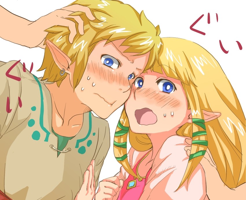 link and princess zelda (the legend of zelda and 1 more) drawn by airu_(uri-iru)