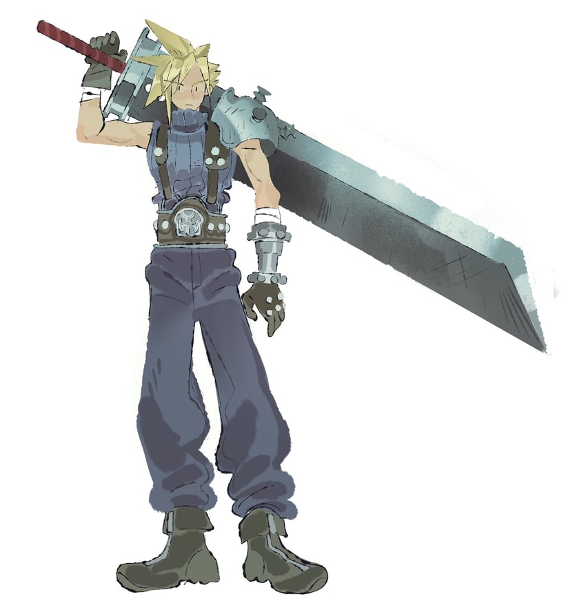 cloud strife (final fantasy and 1 more) drawn by jaysoysaucee