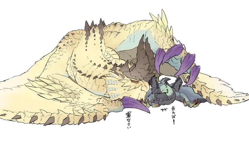 gore magala and shagaru magala (monster hunter) drawn by taneimo_drop