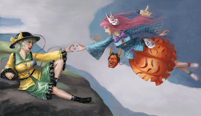 komeiji koishi and hata no kokoro (touhou and 1 more) drawn by amibazh