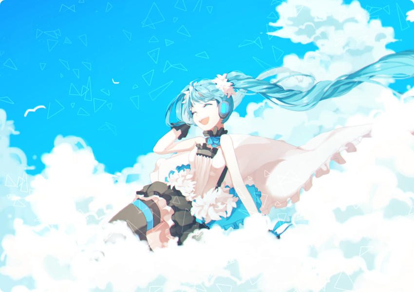 hatsune miku (vocaloid and 2 more) drawn by hisu_(hiss_1107)