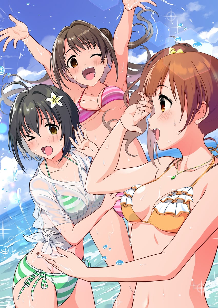 shimamura uzuki, kohinata miho, and igarashi kyoko (idolmaster and 1 more) drawn by natsuya_(natuya777)