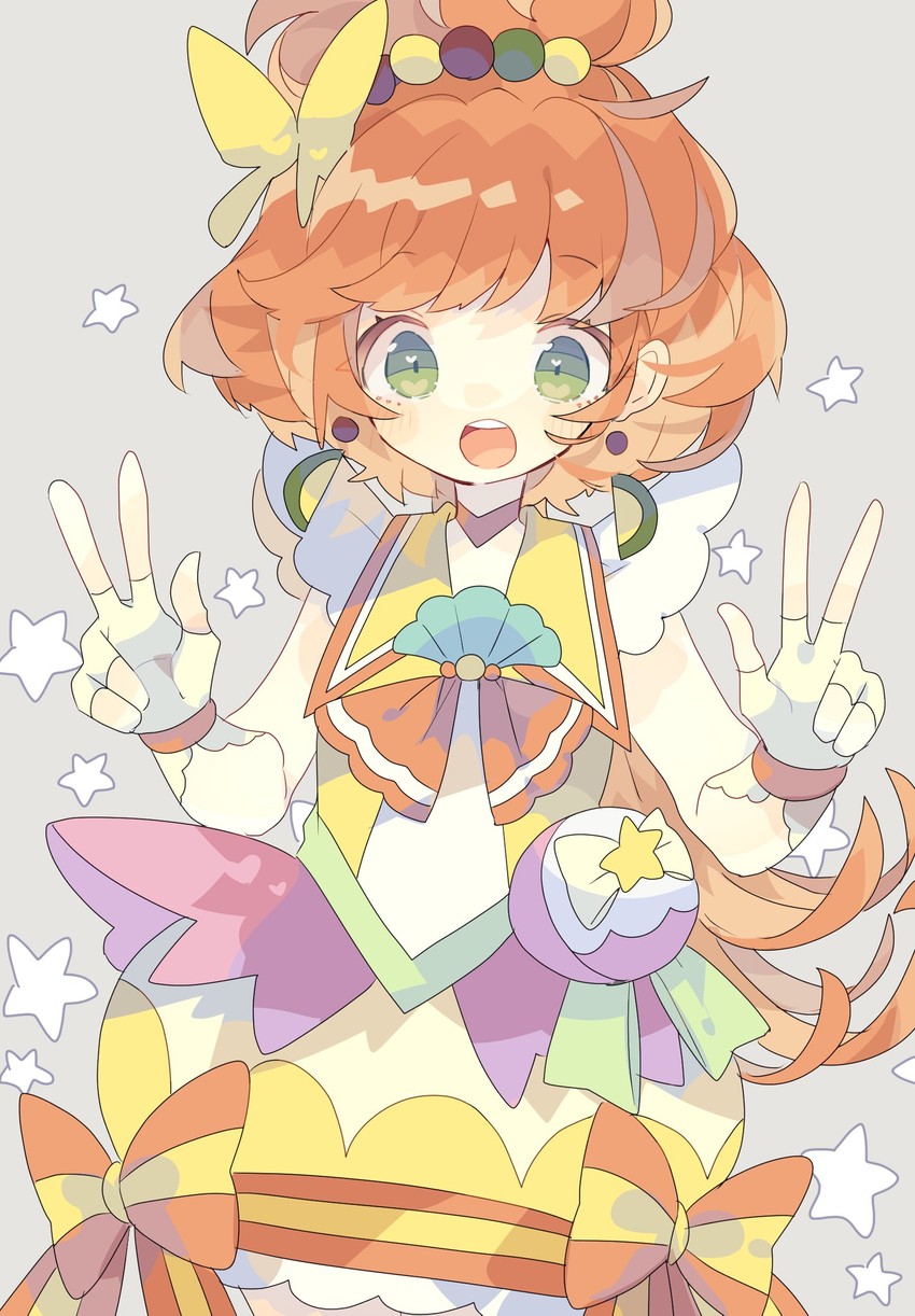 ichinose minori and cure papaya (precure and 1 more) drawn by nikorashi-ka