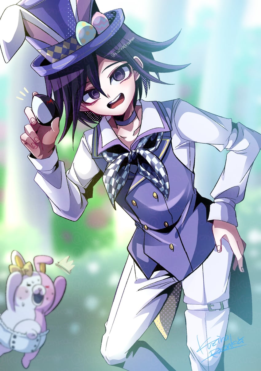 oma kokichi and monomi (danganronpa and 2 more) drawn by kujira_pyon_ka