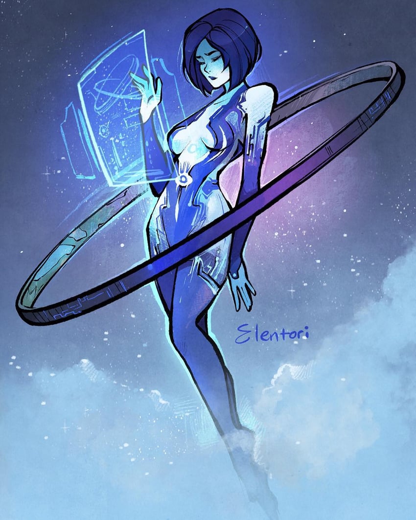 cortana (halo and 1 more) drawn by elentori
