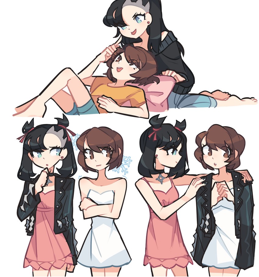 marnie and gloria (pokemon and 1 more) drawn by charamells