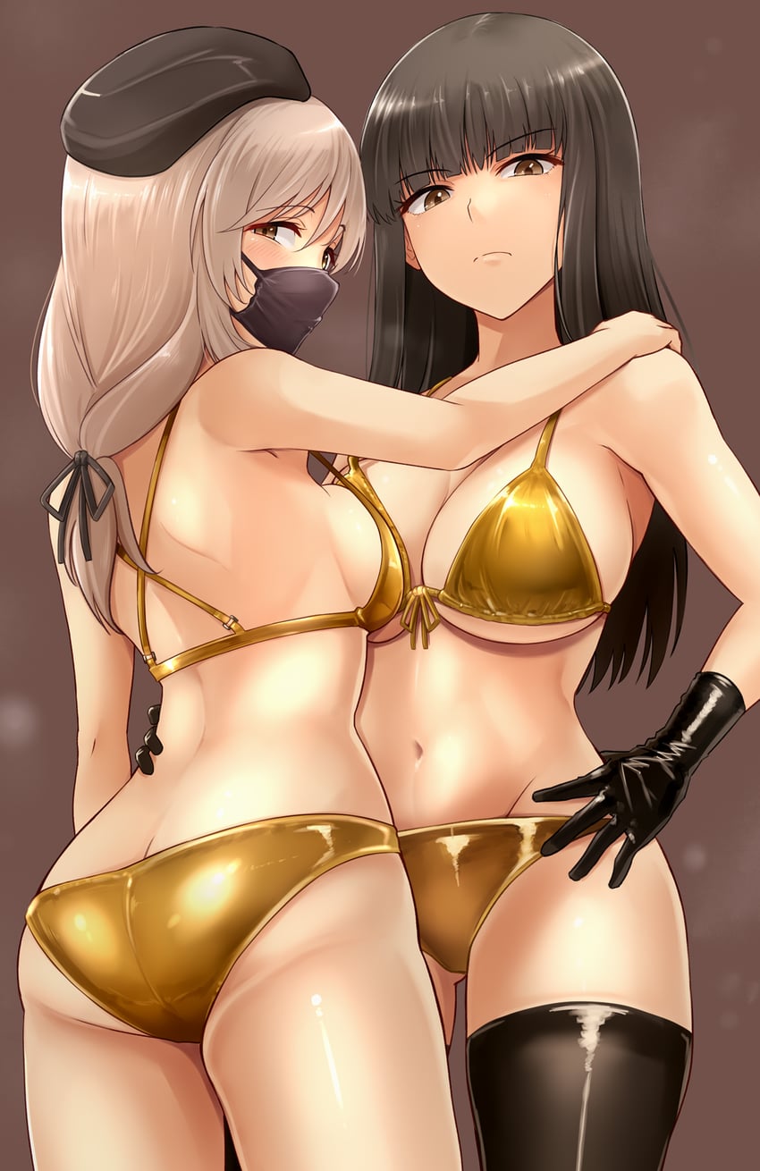 nishizumi shiho and shimada chiyo (girls und panzer) drawn by kitayama_miuki