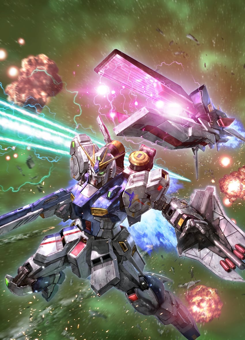 nu gundam (gundam and 2 more) drawn by morishita_naochika