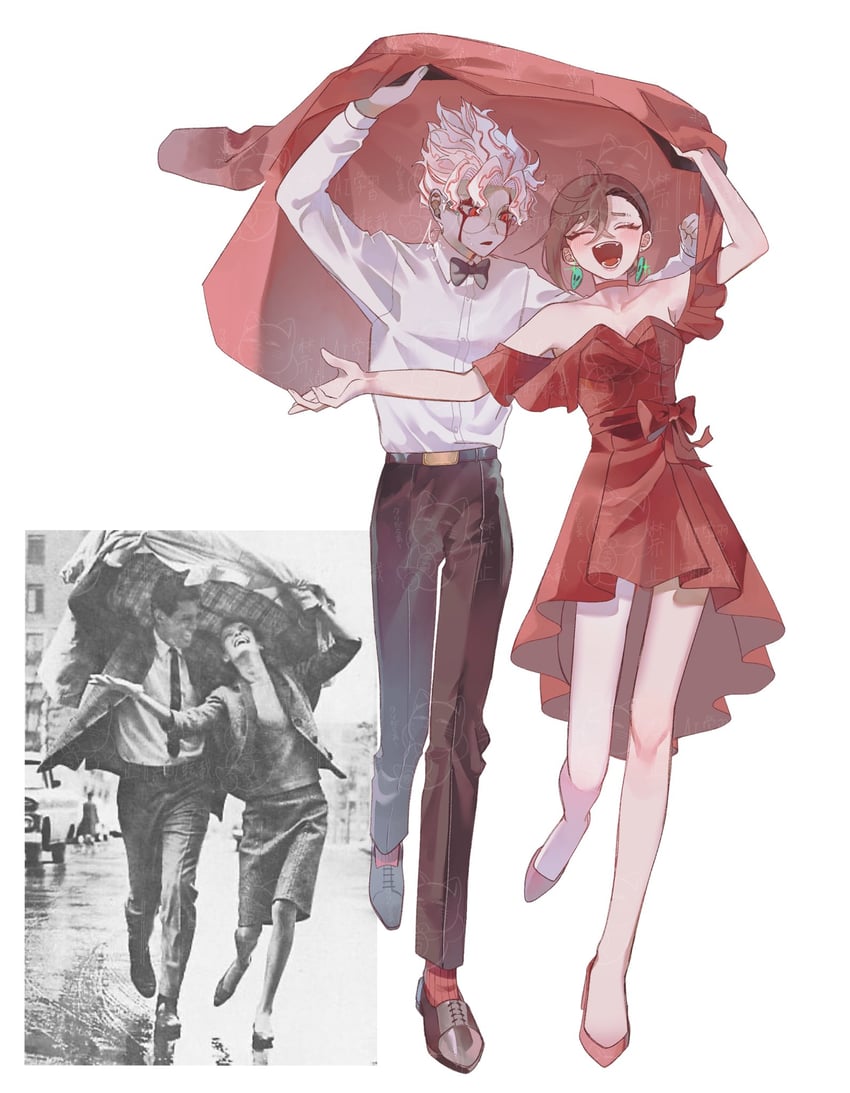 ayase momo and takakura ken (dandadan) drawn by n_nagi3