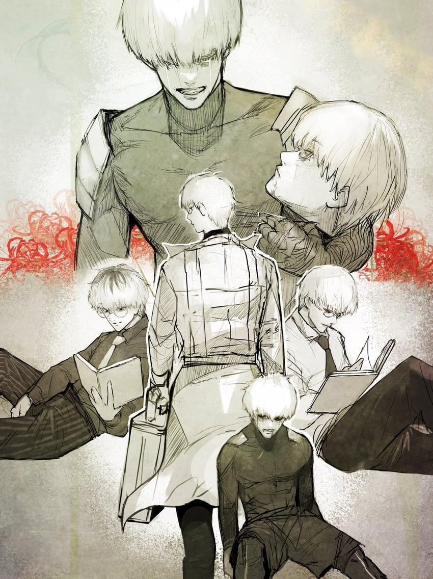 kaneki ken and sasaki haise (tokyo ghoul and 1 more) drawn by stfr_(stfr_kaz)