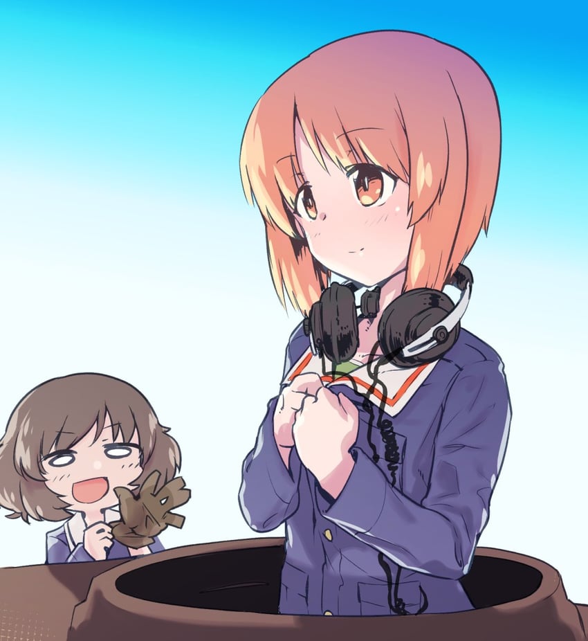 nishizumi miho and akiyama yukari (girls und panzer) drawn by monolith_(suibou_souko)