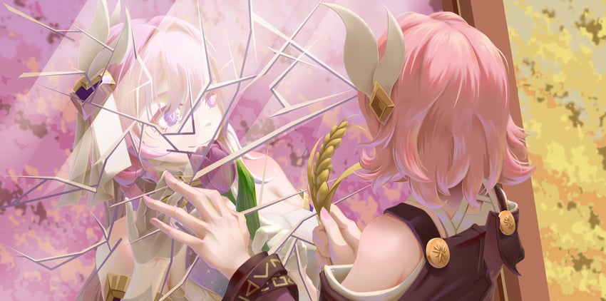 elysia, cyrene, inoue marina, and yanning (honkai and 2 more) drawn by nanguibeijiang