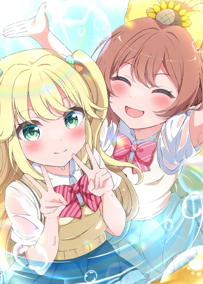 fujisawa yuzu and hinata chinatsu (ongeki) drawn by sen_chan_(akane1023)