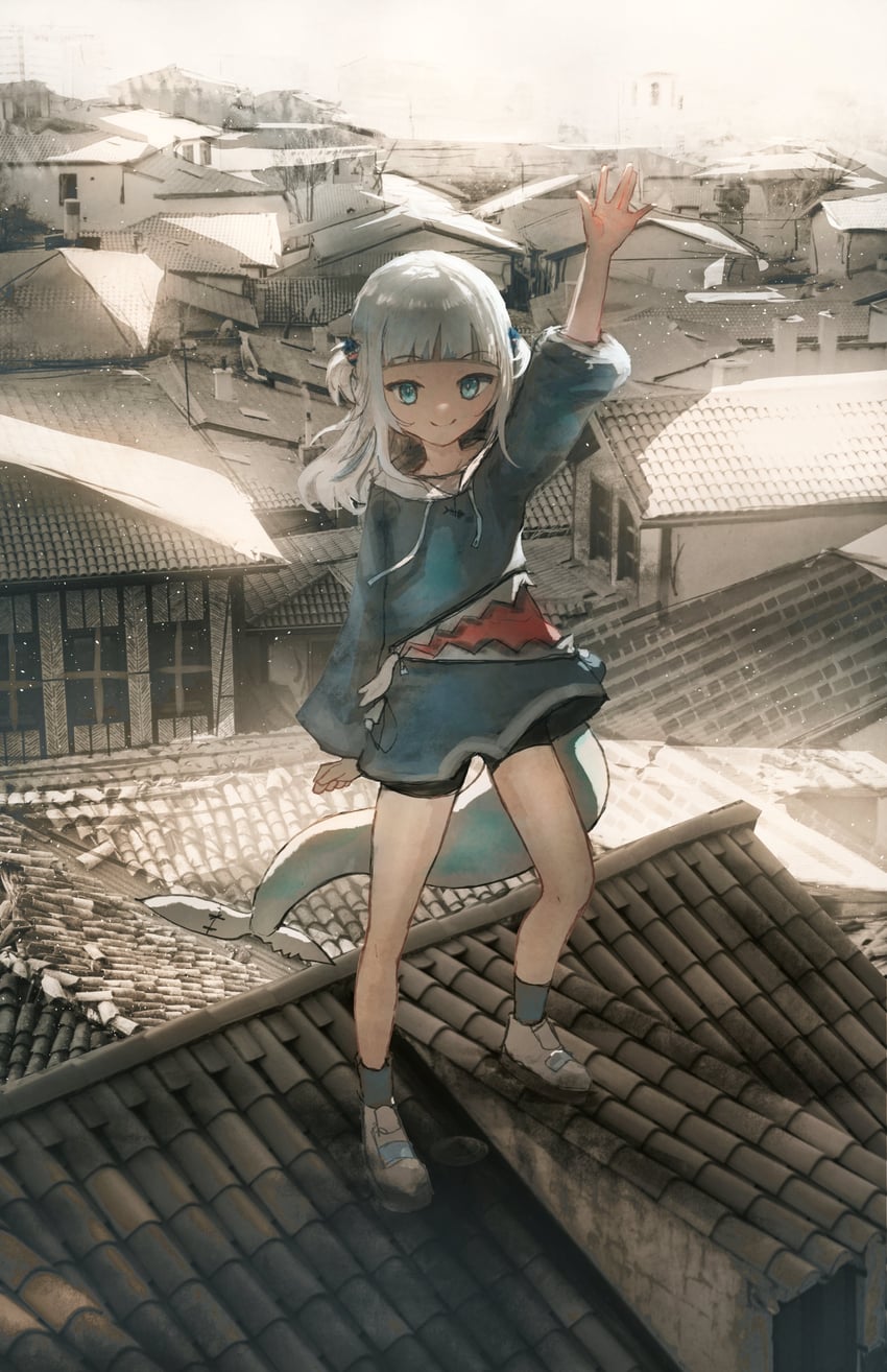 gawr gura (hololive and 1 more) drawn by advarcher