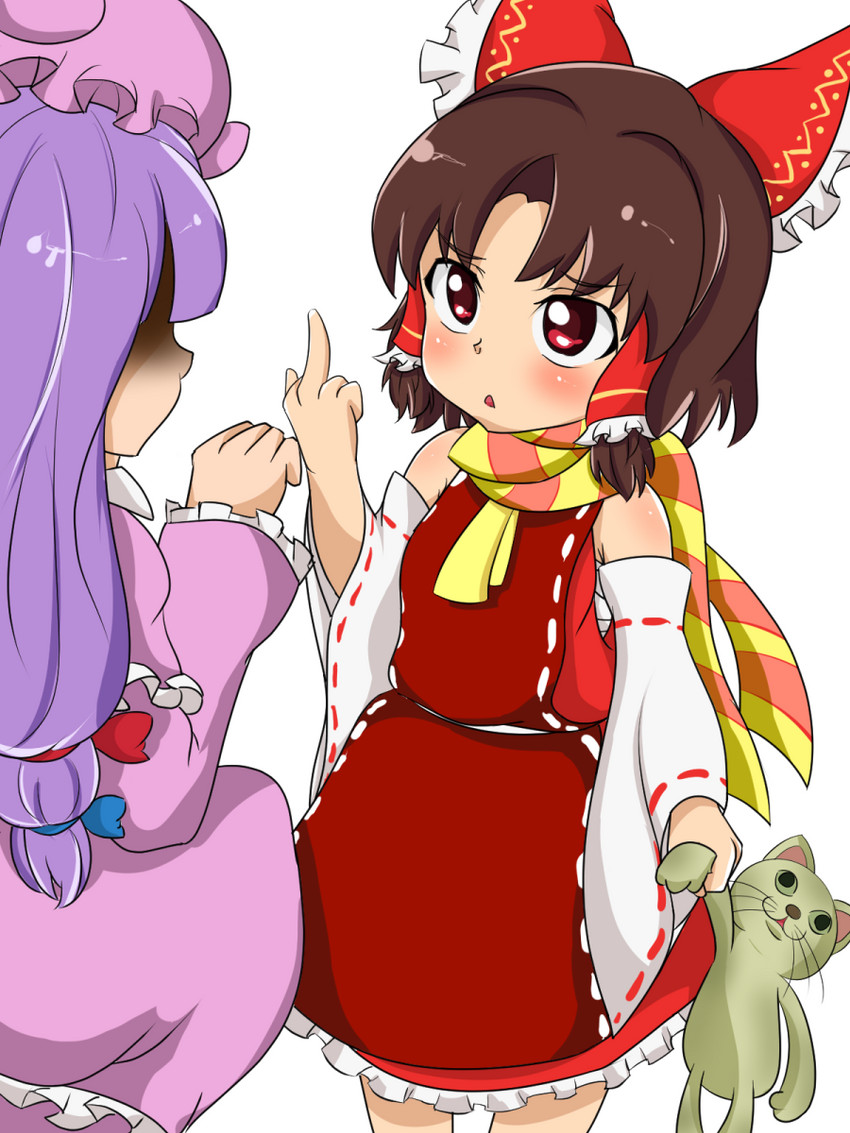 hakurei reimu, patchouli knowledge, benikurage, taisa, and miura cat (touhou and 2 more) drawn by plar0846
