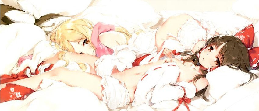 hakurei reimu and kirisame marisa (touhou and 1 more) drawn by ke-ta