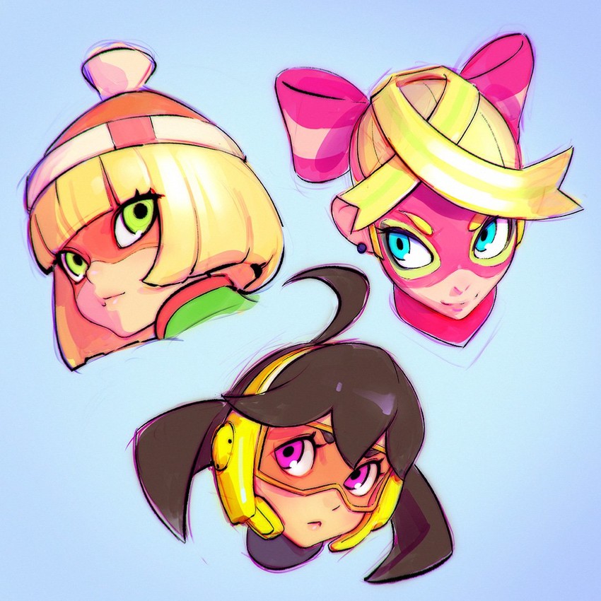 min min, ribbon girl, and mechanica (arms) drawn by ilya_kuvshinov