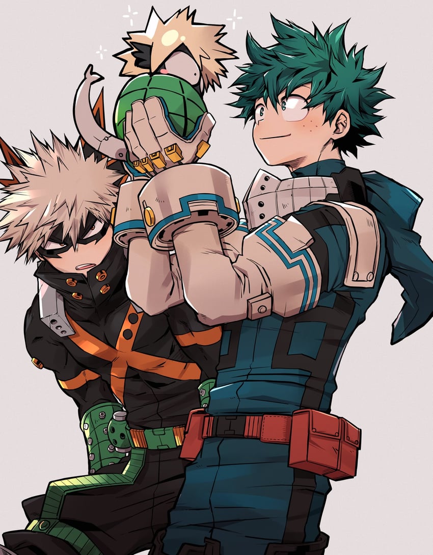 midoriya izuku, bakugou katsuki, and dynamy (boku no hero academia) drawn by chiyaya
