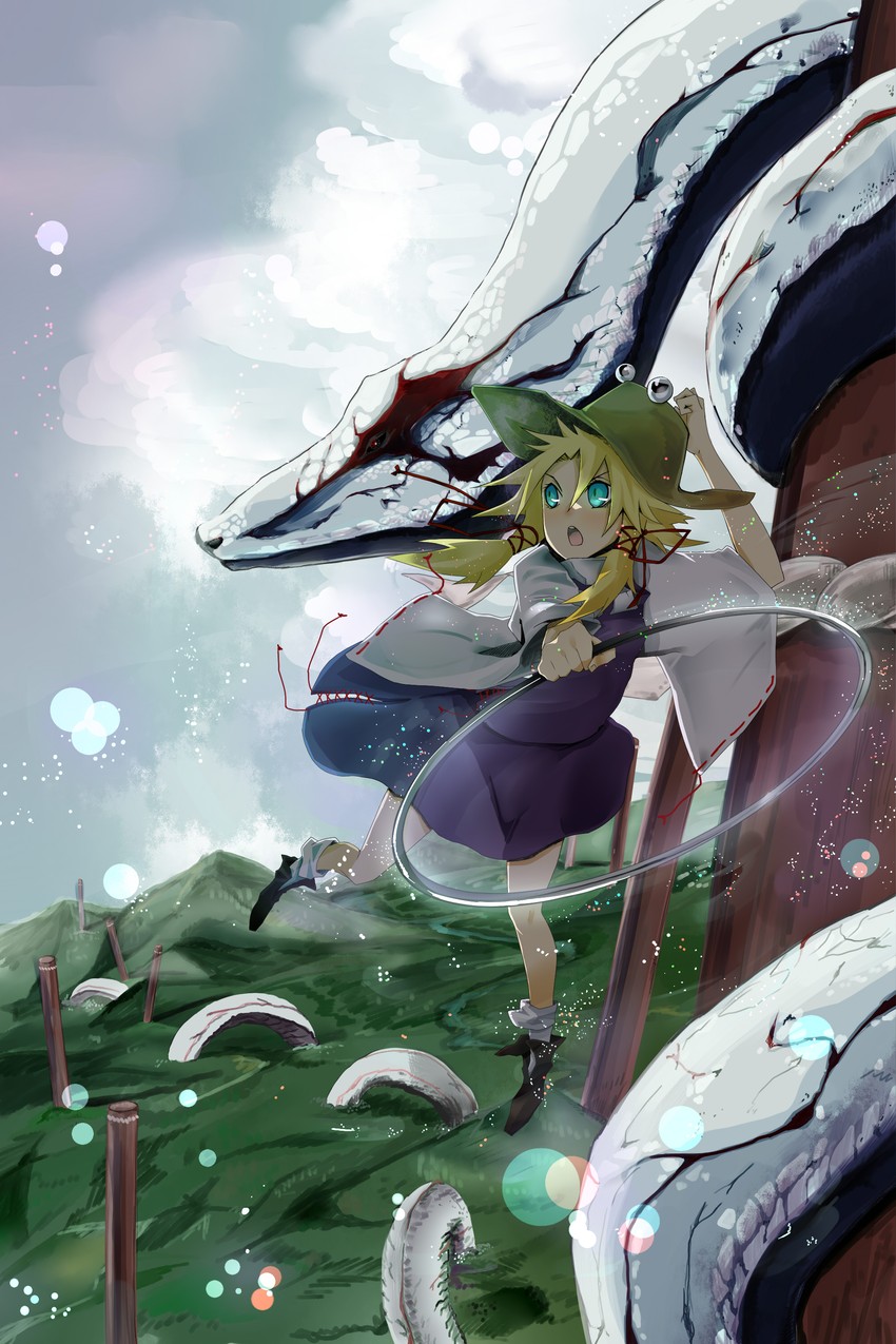 moriya suwako and mishaguji (touhou) drawn by hatori_you