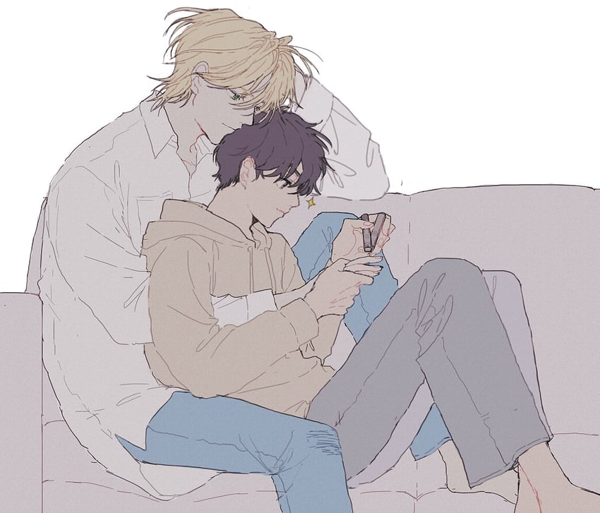 ash lynx and okumura eiji (banana fish) drawn by a_co_pi
