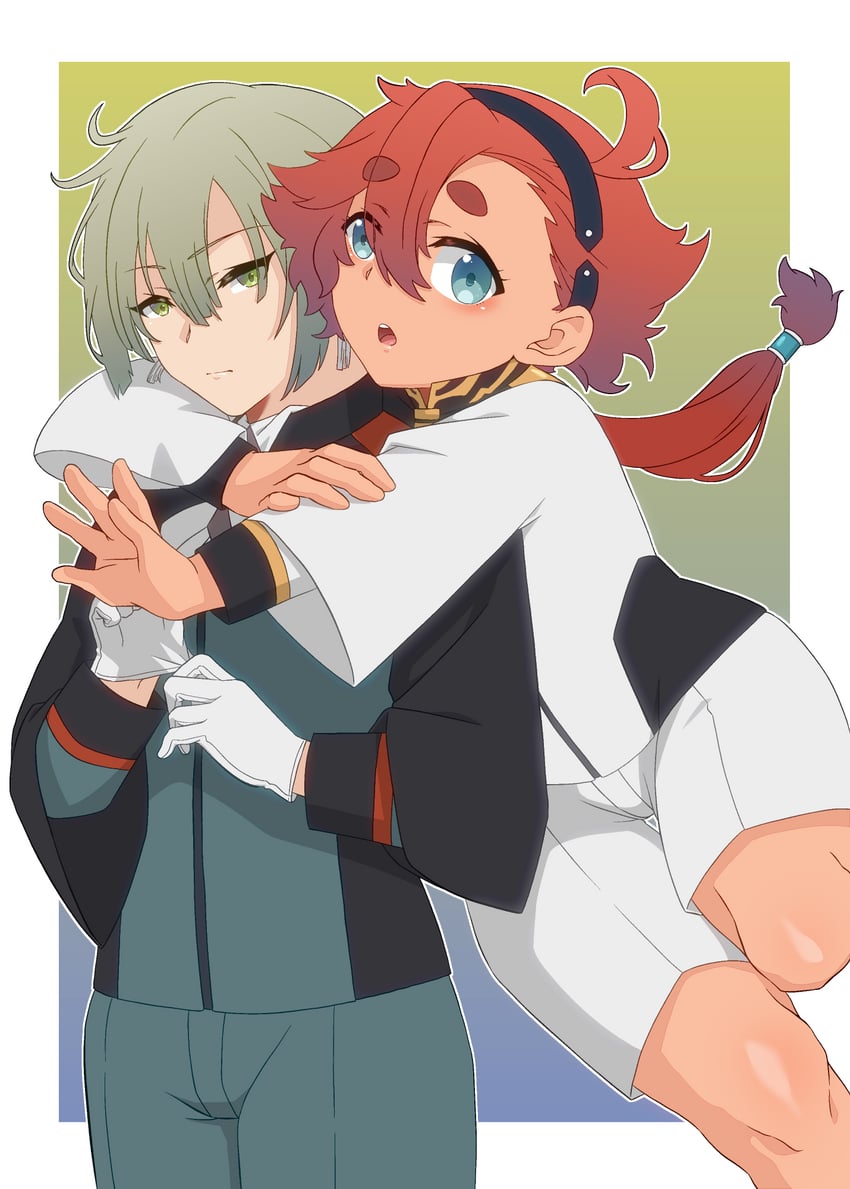 suletta mercury and elan ceres (gundam and 1 more) drawn by jhd9x_(climax_beam)