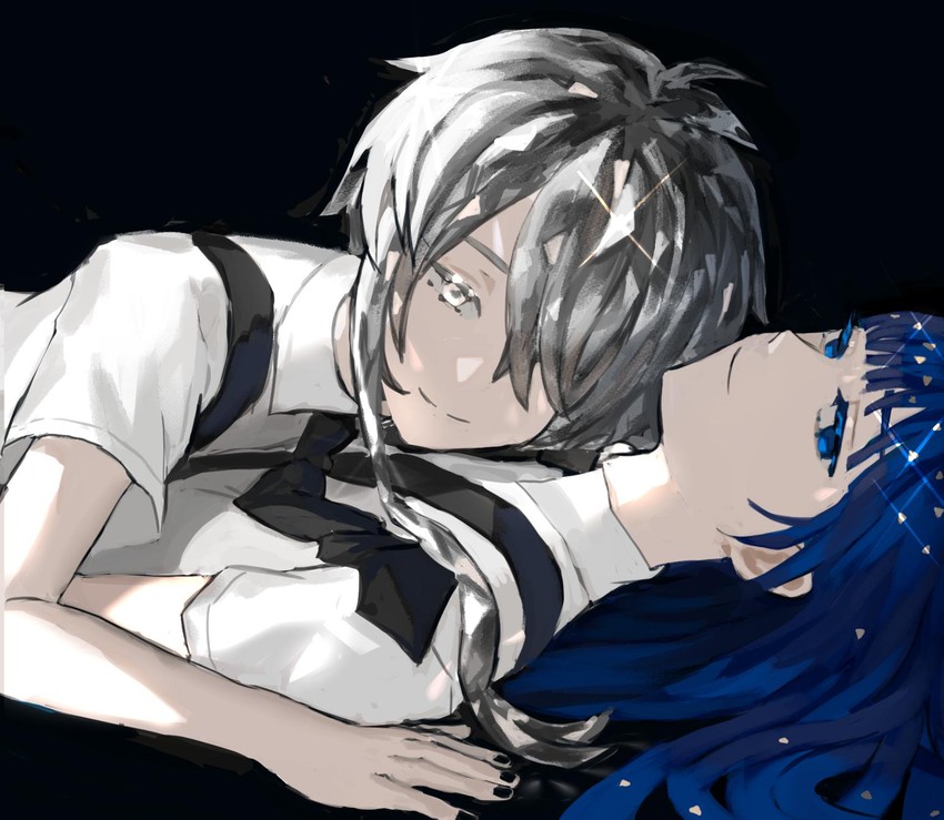 lapis lazuli and ghost quartz (houseki no kuni) drawn by ririkonosukee
