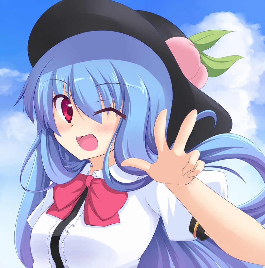hinanawi tenshi (touhou) drawn by kazami_chiu