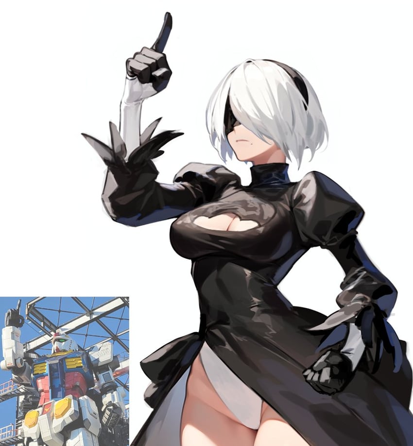 2b, rx-78-2 gundam, and rx-78f00 (gundam and 4 more) drawn by haje