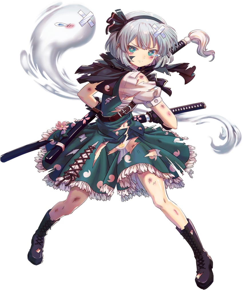 konpaku youmu (touhou and 1 more) drawn by kumio