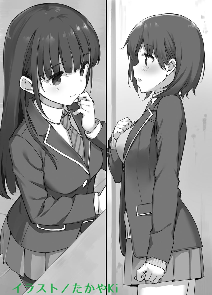 irido yume and higashira isana (mamahaha no tsurego ga moto kano datta) drawn by takayaki
