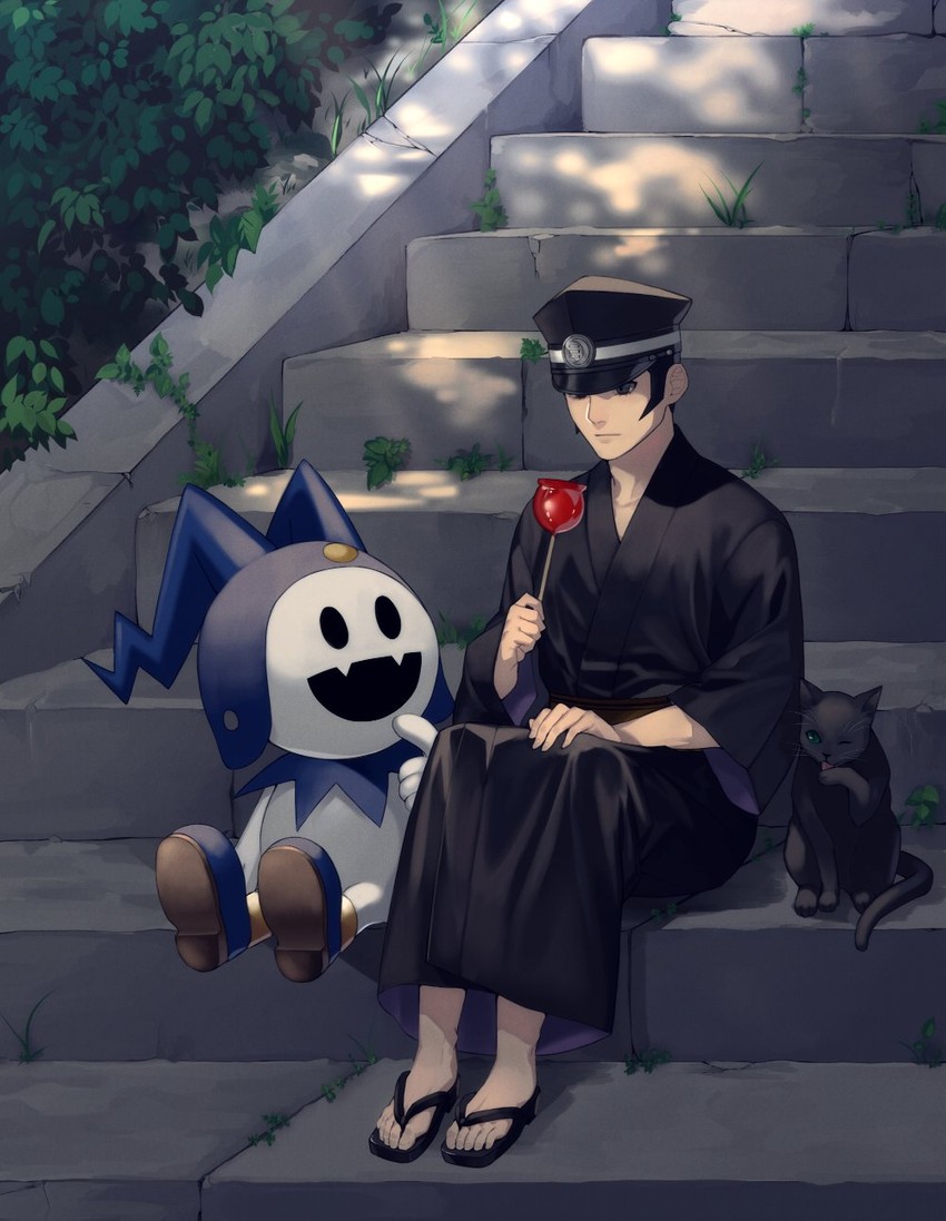 jack frost and kuzunoha raidou (devil summoner and 1 more) drawn by morimiya_(kuroro)