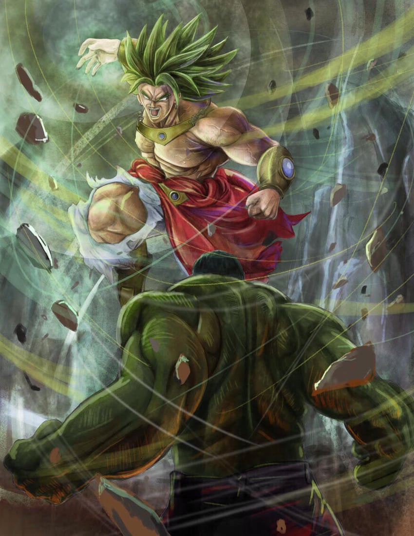 broly and hulk (dragon ball and 3 more) drawn by dartcortes