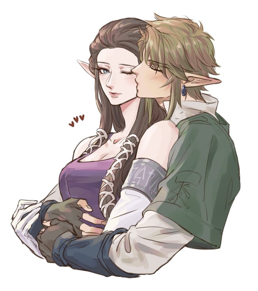 link and princess zelda (the legend of zelda and 1 more) drawn by kurokawa_karasu
