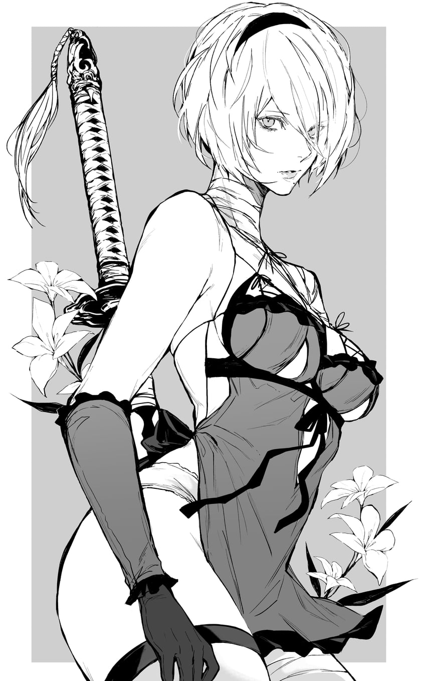 2b and kaine (nier:automata and 1 more) drawn by nishiii26miii