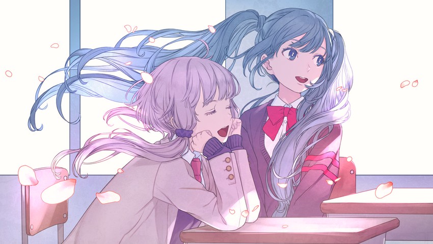 hatsune miku and yuzuki yukari (vocaloid) drawn by cherico