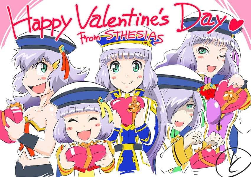 sthesia awar, sthesia awar nono, sthesia awar acht, sthesia awar primo, and sthesia awar sesto (gundam and 2 more) drawn by tokita_kouichi