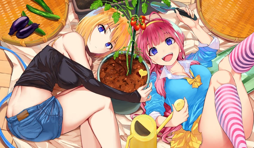 vegetable garden of twins drawn by yumeno_tanuki