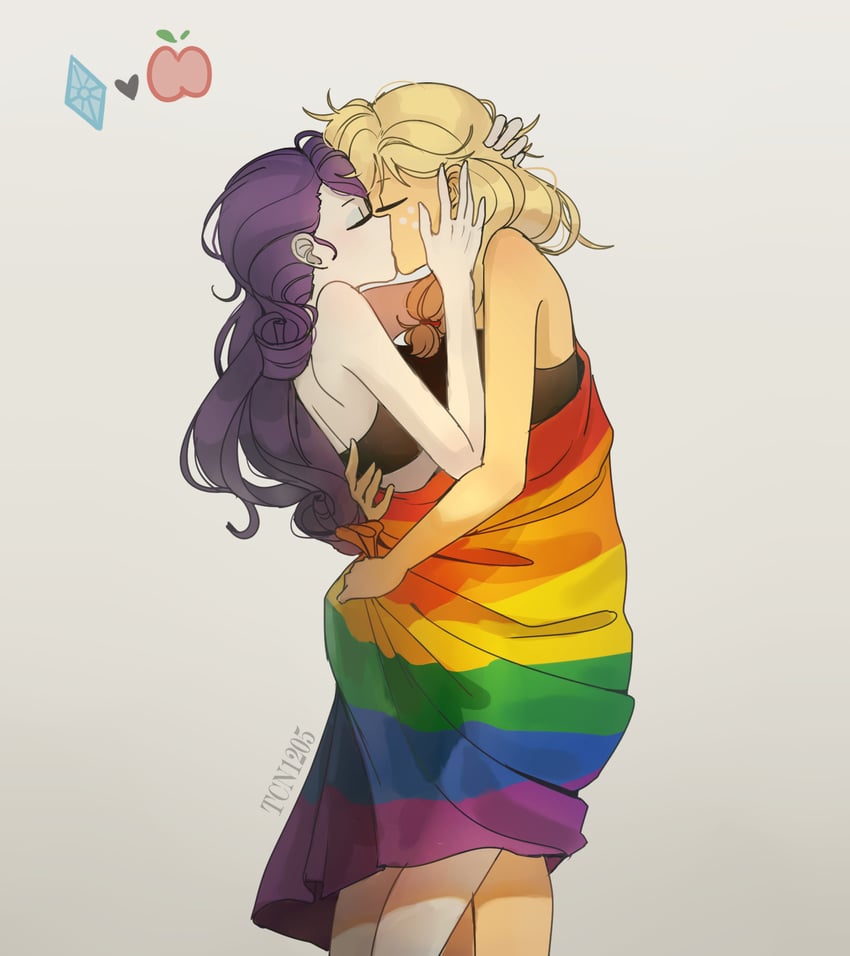 applejack and rarity (my little pony and 2 more) drawn by tcn_tancha